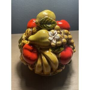 Vintage Japan ARDCO Harvest Fruit Basket Cookie Jar Container (C1722)
